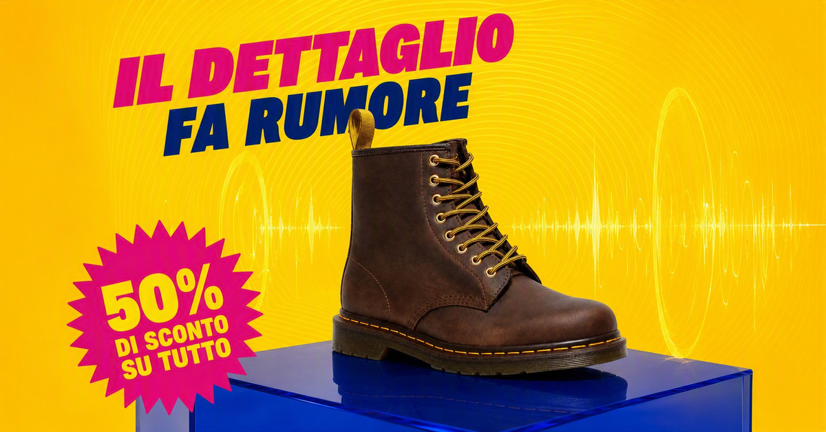 Stivale marrone su sfondo grafico giallo